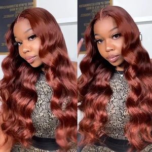 Human Hair Auburn Wig